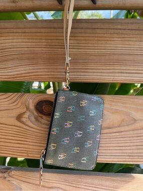Vintage Dooney and Burke Monogram Wristlet Wallet -